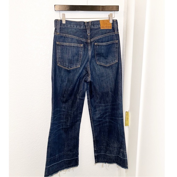 J.CREW Point Sur Denim Wide Leg Crop Raw Hem Dark Wash SZ: 27 - Picture 13 of 14